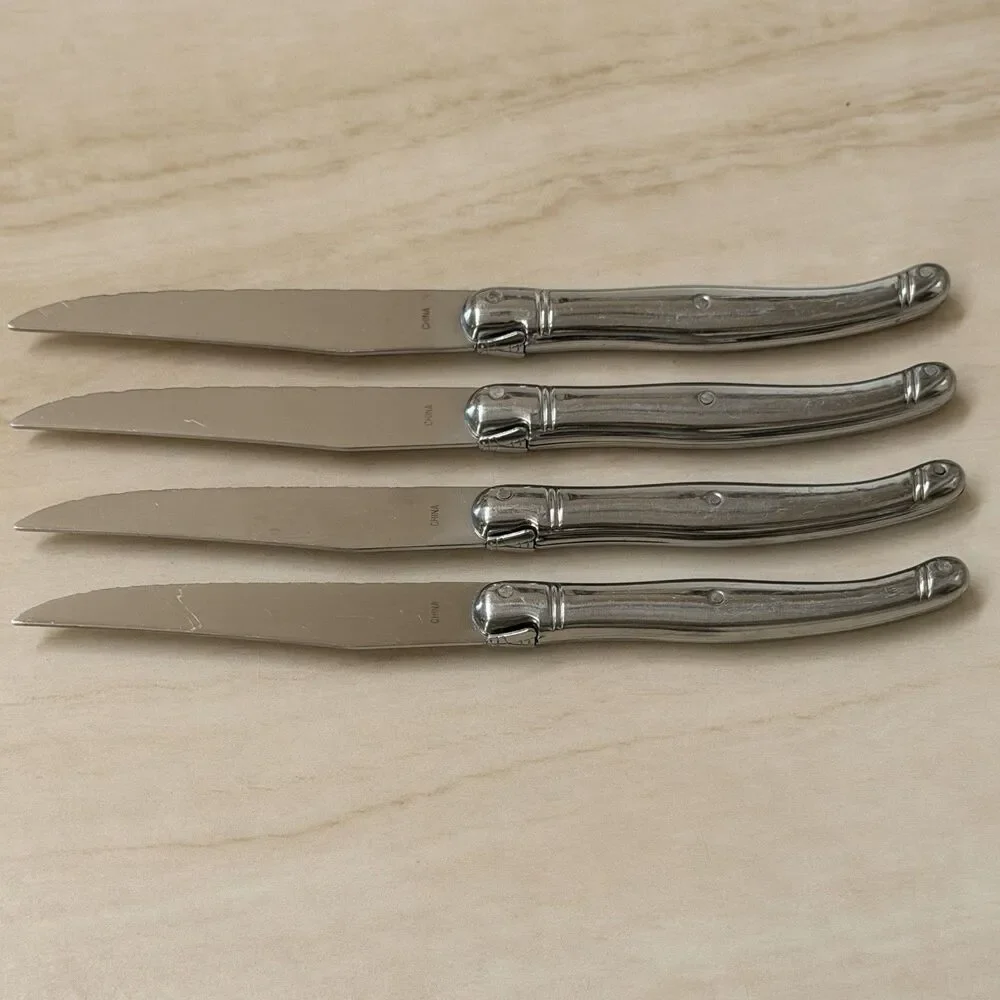 4pc Sabatier Laguiole Steak Knives 9 1/8” Stainless Hollow Handle France